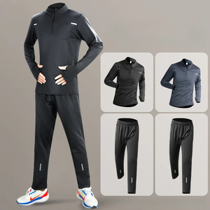 <b>Men's</b> Sportswear Set Quick-Dry Running Spandex or Polyester Morning Run Clothing Spring Autumn Training <b>Jacket</b> Full Sleeves - Product Image 1