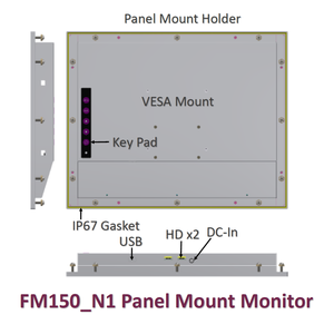 Fanless Industriële Lcd <span class=keywords><strong>Monitor</strong></span> Met Voor Hdmi <span class=keywords><strong>Video</strong></span> Ingang En Optionele Vga HD-SDI Of Bnc Aansluitingen - Product Image 4