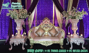 งานแต่งงานที่สวยงามเหตุการณ์การต้อนรับเวทีโซฟาเวทีแต่งงานสำหรับการรับจัดงานแต่งงานที่เป็นที่นิยมเจ้าสาวเจ้าบ่าวที่นั่ง Loveseat - Product Image 5