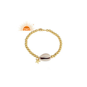 Dernière conception faite à la main 18k plaqué or Cowrie Shell Bracelet pour les femmes Fabricant de bijoux de mode - Product Image 1