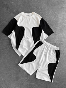 Nouvel arrivage de haute qualité été unisexe 300gsm deux pièces T-shirts Shorts Set Streetwear Casual vêtements pour hommes Shorts TShirt Sets. - Product Image 2