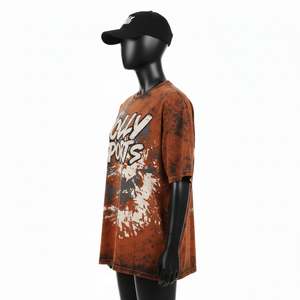 Chemise pour femme en coton jersey délavé à l'acide, 220 GSM, coton doux, couleur marron gris, logo personnalisé imprimé à l'écran, respirant - Product Image 3