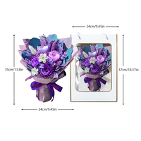 Handgefertigter Konservierter Blumenstrauß Echte Konservierte Blumen Getrocknete Rosen Valentinstag-Geschenk für Heim-Tischdekoration Blumengeschenk