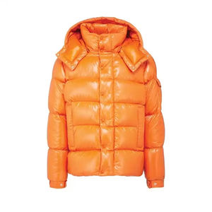 Blouson matelassé brillant personnalisé 2026 avec logo, col montant, 2 poches, motif personnalisé pour l'hiver - Product Image 1