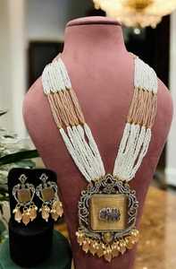 Collier ras du cou en laiton multicouche fait main ensemble perles blanches pierres pour mariages fiançailles anniversaires fêtes grande idée cadeau - Product Image 2