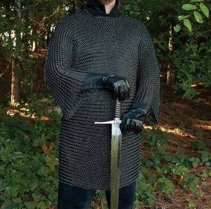 Camisa de cota de malla medieval de alta calidad Anillo a tope de acero suave Haubergeon SCA Evento Recreación Armadura Precio al por mayor - Product Image 1