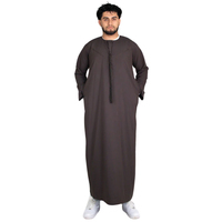 Thobe émirati de qualité supérieure marron luxe Kandura vêtements traditionnels arabes élégant hommes Jubba doux et respirant tenue islamique moderne