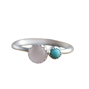 Quartz rose bague en pierres précieuses bijoux pour femmes argent Boho Style bijoux 925 argent Sterling tendance bague faite à la main cadeau pour elle - Product Image 1