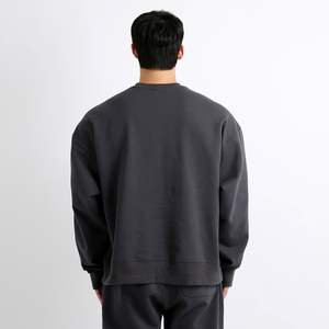 เสื้อสเวตเตอร์โอเวอร์ไซส์สำหรับผู้ชายและผู้หญิงเสื้อสเวตเตอร์คอกลมเปล่าใส่ได้ทั้งชายและหญิงโลโก้ตามสั่ง OEM - Product Image 6