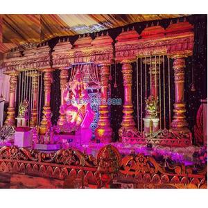 Decoración Estética para Escenario de Boda Hindú en el Reino Unido, Decoración Tradicional con Temática de Ganesha, Decoración para Eventos Grandes del Sur de la India - Product Image 1