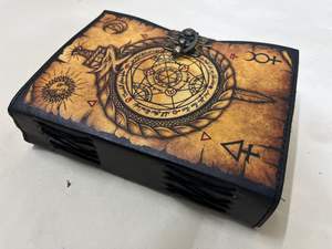 Ouroboros Transmutation Leather <b>Journal</b> Alchemy Spell <b>Book</b> of Shadows Blank Art & <b>Travel</b> Sketchbook - Product Image 4