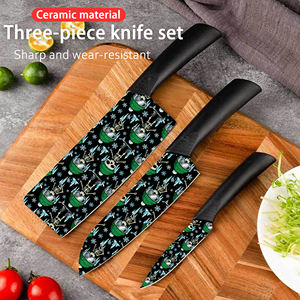 Ensemble de couteaux de chef professionnels les plus vendus, 9 pièces, lames en céramique de haute qualité, plastique, passe au lave-vaisselle, pour utilisation en restaurant, en stock - Product Image 6