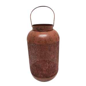 Lanterne décorative de mariage en bois de jute en fer et verre, lanterne en bois de grande taille, nouveau style, en vrac, noir mat - Product Image 6