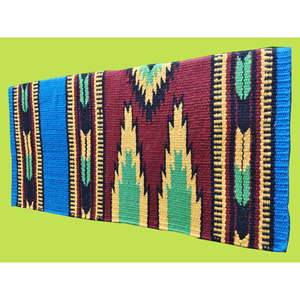 Tapis de selle western multicolore à motif Navajo, tissé à la main en laine, contourné, confortable et durable, pour cheval - Product Image 1