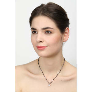 Comprar Cadena Vintage de Plata Pura con Mangalsutra en Forma de Cruz y Letra, con Jade, Moissanita y Diamante, en Oro Blanco/Rosa, para tu Esposa, Número Oro - Product Image 5