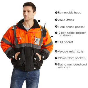 Chaquetas de seguridad de trabajo desmontables con manga para clima frío de invierno OEM Pakistán chaquetas de seguridad al por mayor directas de fábrica - Product Image 3
