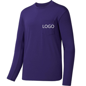เสื้อกีฬาแบบยูนิเซ็กซ์ แห้งเร็ว รับสกรีนโลโก้ เสื้อแขนยาวสีม่วง ไซส์ใหญ่ ระบายอากาศดี- ผู้จัดจำหน่ายขายส่งจำนวนมาก - Product Image 1