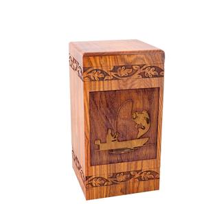 Urna de cremación para adultos con escena de pescador de palisandro para cenizas humanas, urna funeraria para mascotas con cenizas grandes para hombres y mujeres adultas - Product Image 4