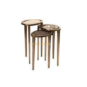 Lot de 3 tables basses de centre de mariage et de villégiature Décoration de centre de luxe Vente en gros de tables de centre en laiton Différentes tailles Table antique - Product Image 4