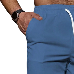 Mens Midweight Straight Leg Casual Jogger Pants Elastic Drawstring Breathable Quick Dry Logo Mid Flat Travel Lounge Trousers - Product Image 5