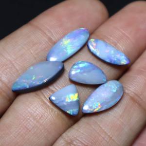 6 pièces naturel australien opale Doublet Cabochon Multi feu Doublet opale Doublet naturel australien opale pierre précieuse en vrac - Product Image 2