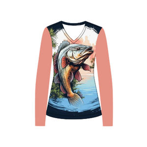 2025 nuevo logotipo anti-UV personalizado UPF 50 camisas de rendimiento de pesca de manga larga para mujeres ropa de pesca de verano transpirable de secado rápido - Product Image 6