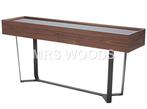 Ms जंगल ठोस लकड़ी कंसोल टेबल मल्टीफ़ंक्शन कंसोल टेबल सोफे बैक विंटेज कंसोल टेबल प्रवेश - Product Image 2