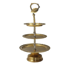 Popular Design Brass <b>Cake</b> <b>Stand</b> Round Shape 2 Tier Metal Fruit <b>Stand</b> Manufacture Best <b>Sale</b> - Product Image 5