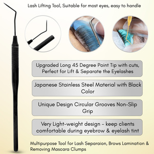 Premium Eyelash Extension <b>Tools</b> Lash Lift <b>Tool</b> Stainless Steel Reusable Easy to Clean Circular Grooves Nonslip Grip Lash Lifting - Product Image 2