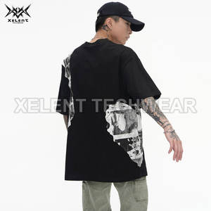 Techwear เสื้อยืดผู้ชายเสื้อเชิ๊ตไซเบอร์พังค์ลำลองแบบเรียบง่ายโลโก้กราฟิกออกแบบได้ตามต้องการ - Product Image 3