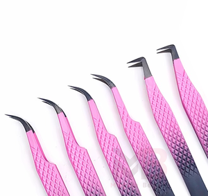 Pinzas para Pestañas de Acero Japonés con Punta de Fibra y Logotipo Personalizado, Pinzas Delgadas y Rectas para Volumen, Pinzas para Extensión de Pestañas de 45 y 90 Grados, Pinzas Delgadas Tipo Bota - Product Image 3