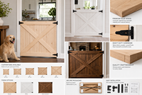 Elegantes Puertas de Madera de Cedro Amarillo Estilo Rústico Moderno Personalizadas, Muebles para el Hogar, Requiere Ensamblaje