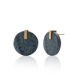 Boucle d'oreille en marbre et laiton design à la mode 100% pierre blanche design moderne bijoux de boucle d'oreille en marbre et laiton - Product Image 4