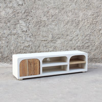 IBIZA meuble TV effet ciment rangement ethnique morden fabriqué à la main en bois massif meuble de divertissement tv console multimédia
