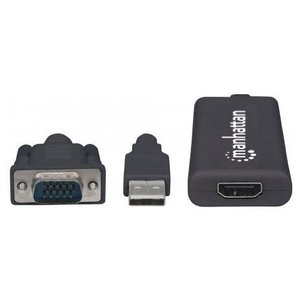 Manhattan Vga And <b>Usb</b> <b>To</b> HdmI Video Converter 0.15M Black - Product Image 4