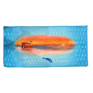 Value-Priced Antibacterial Microfiber Beach Towel Non-Fade Full Color Custom Printed Towel by Direct Beach Towel Manufacturer