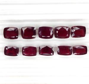 Cojín de calidad comercial Natural de 7x10 MM, piedra preciosa suelta de rubí africano rojo sangre tratada con calor para collar o pulsera - Product Image 1