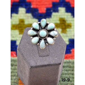 Bague ajustable en argent sterling et turquoise Paloma d'inspiration sud-ouest, bijou tendance en acier inoxydable avec sertissage clos, cadeau idéal - Product Image 1
