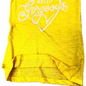 100% Cotton Yellow Ladies <b>T</b>-<b>Shirt</b> Breathable Comfort Wear O-Neck Short Sleeve Water Printed OEM Teenagers Casual - Product Image 5
