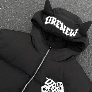 Chaqueta acolchada impermeable Reversible de alta calidad para hombre de invierno 2025 diseño de moda personalizado Chenille bordado Cowhorn Logo Parka - Product Image 2