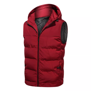 Haute qualité américain hommes automne extérieur décontracté support à capuche corps plus chaud sans manches veste Zip léger écologique gilet - Product Image 3
