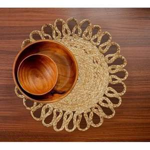 Handwoven Rattan Round <b>Coasters</b> with Holder Pottery Insulated Heat <b>Woven</b> Placemats Eco-Friendly <b>Coaster</b> Set - Product Image 2