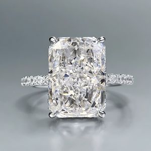 יוקרה אישית יוקרה תכשיטי 3ct/5ct רדיינט חתוך vvvs moissanite יהלומים s925 טבעת חתונה חלקלק - Product Image 2