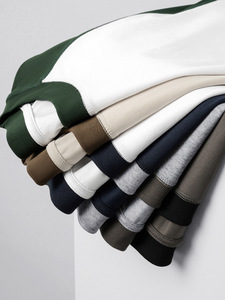 32 Ice Cotton Raglan Sleeve T-Shirt à manches courtes pour hommes 230g Heavyweight Popular Youth Contrast Color Loose Half Sleeve Clothes - Product Image 2