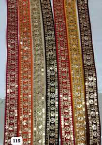 custom made in scalloping pattern with pearls attached machine embroidered laces in various designs and colours for resale. - Product Image 5