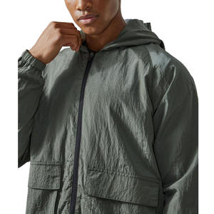 Chaqueta Personalizada para Hombre, Impermeable, Ligera, Deportiva, de Nailon Arrugado, Cortavientos - Product Image 3