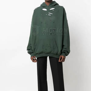 Diseño personalizado al por mayor hombres sudaderas con capucha desgastadas mejor calidad precio barato hombres sudaderas con capucha desgastadas OEM moda hombres Sudadera con capucha desgastada - Product Image 2