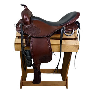 Ensemble de selle en cuir véritable de style occidental fait à la main - Product Image 1