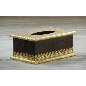 Soporte de pañuelos de latón antiguo de primera calidad con artesanía ornamentada y adecuado para la decoración del hogar vintage y lujosa - Product Image 6