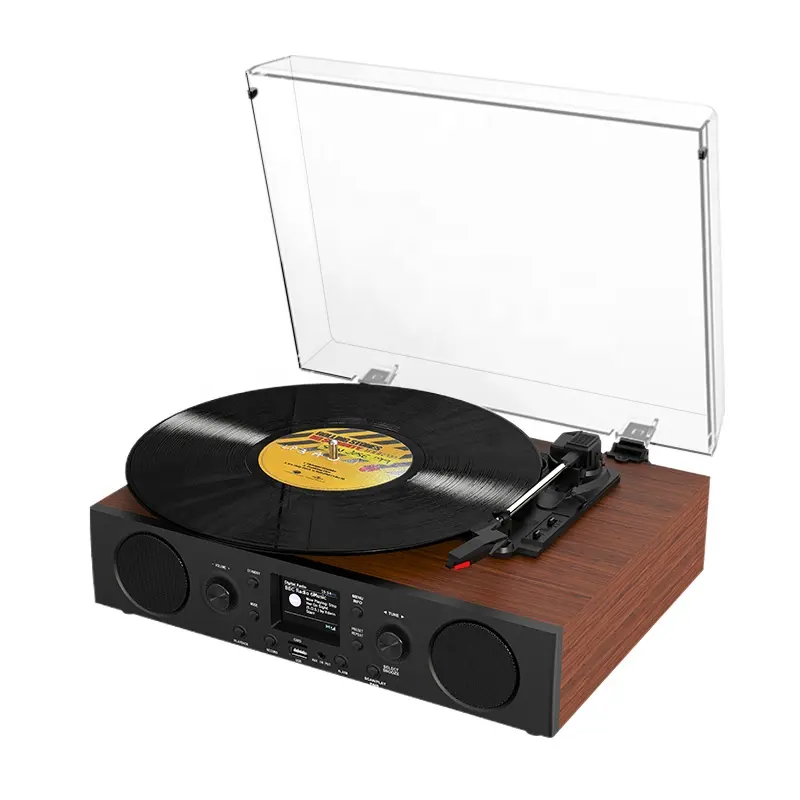 Beliebte Multi-Funktions-Wiederaufladbare DAB FM Radio Klassisches Design Plattenspieler CD-Record-Kassetten-Radio-Player